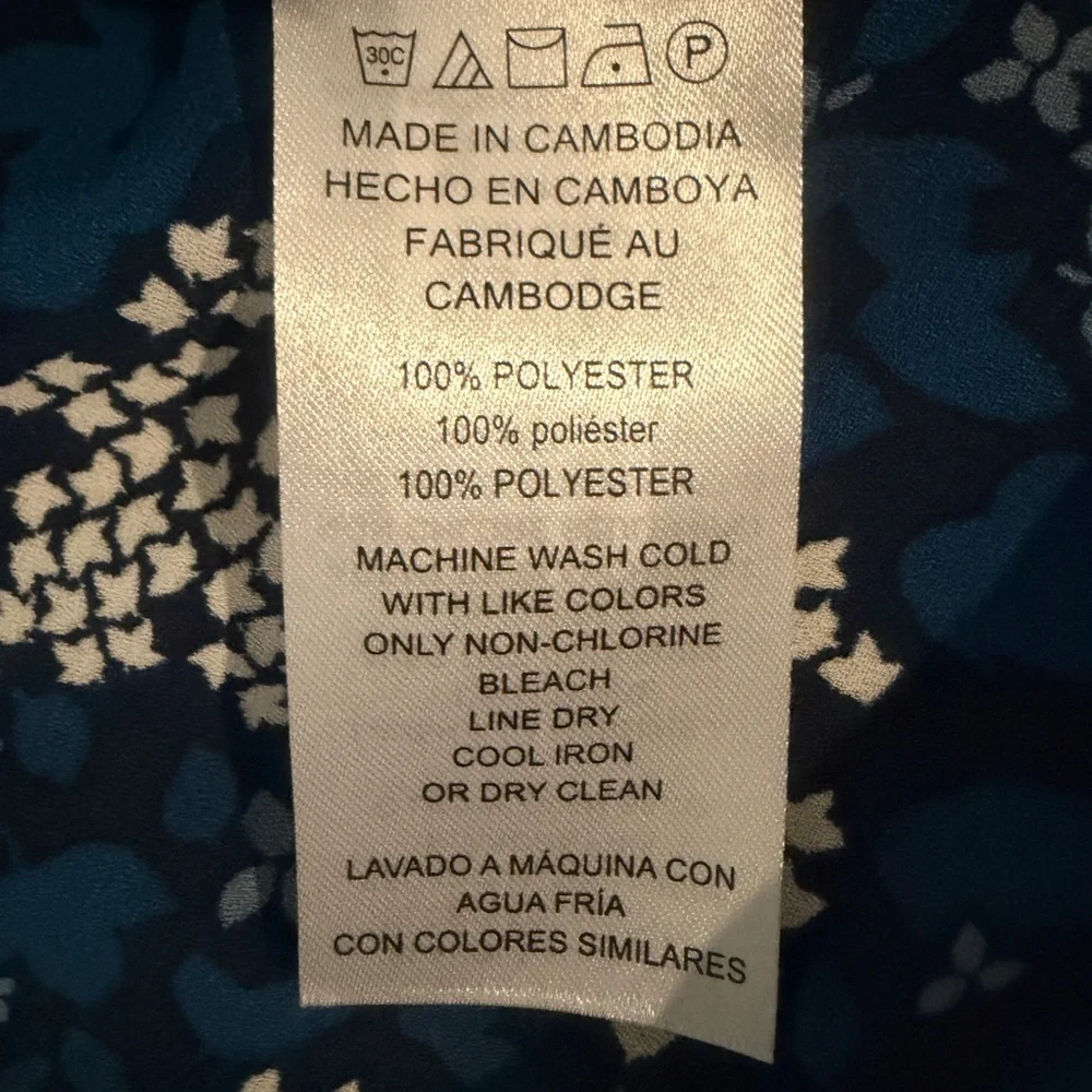 Michael Kors Navy Floral Button-Down Shirt